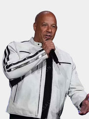 Fast X Vin Diesel CinemaCon White Leather Jacket