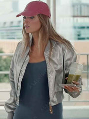 Geek Girl Daisy Jelley Silver Bomber Jacket