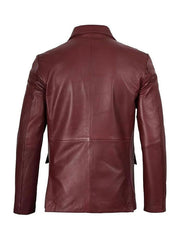 Panelist Burgundy Leather Blazer