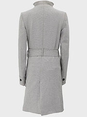 Women's Grey Wool Belted Coat