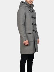 Men's Grey Duffle Wool Coat