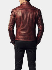 GOG 2 Chris Patt Men's Maroon Leather Jacket