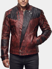 GOG 2 Chris Patt Men's Maroon Leather Jacket