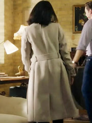 Haunted Wedding 2024 Janel Parrish Wool Trench Coat