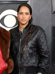 Helen Lasichanh Grammy 2023 Leather Quilted Jacket