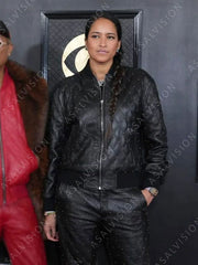 Helen Lasichanh Grammy 2023 Leather Quilted Jacket