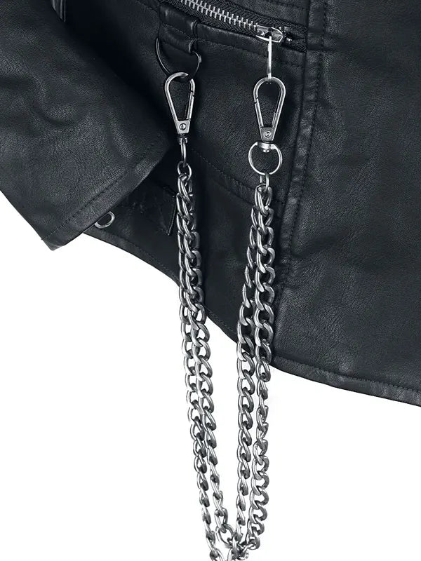 Hellfire Club Unisex Black Leather Jacket