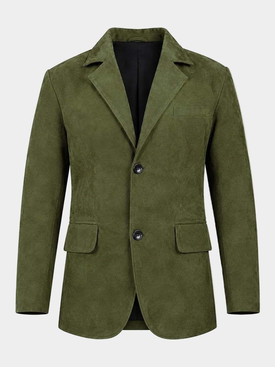 Iverson Olive Suede Blazer