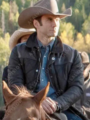 Jamie Dutton Yellowstone Quilted Black Jacket