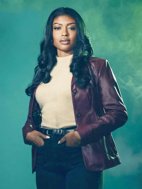 High Potential 2024 Javicia Leslie Leather Blazer