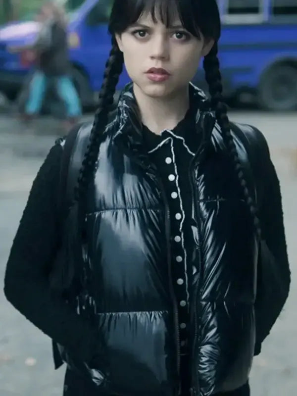 Wednesday Season 2 Addams Black Puffer Vest