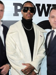 Power Book IV Jeremih White Shearling Coat