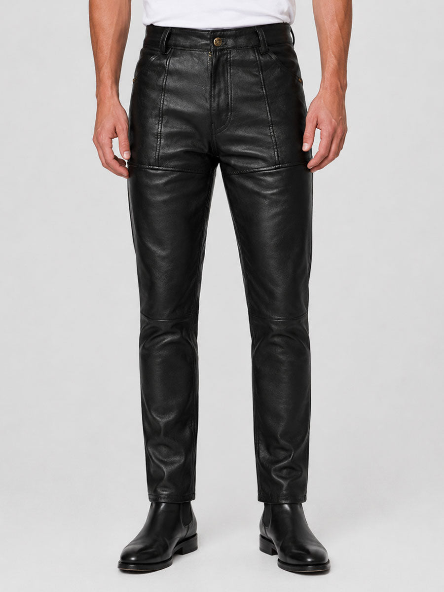 Jim Morrison Black Leather Pants