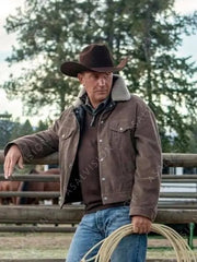 John Dutton Yellowstone Corduroy Brown Jacket