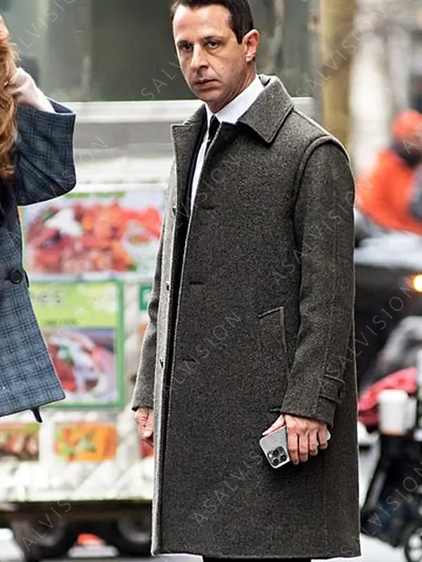 Succession Season 4 Kendall Roy Gray Trench Coat