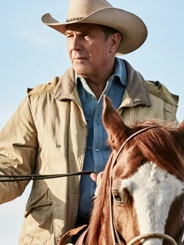 Yellowstone Kevin Costner Western Beige Jacket