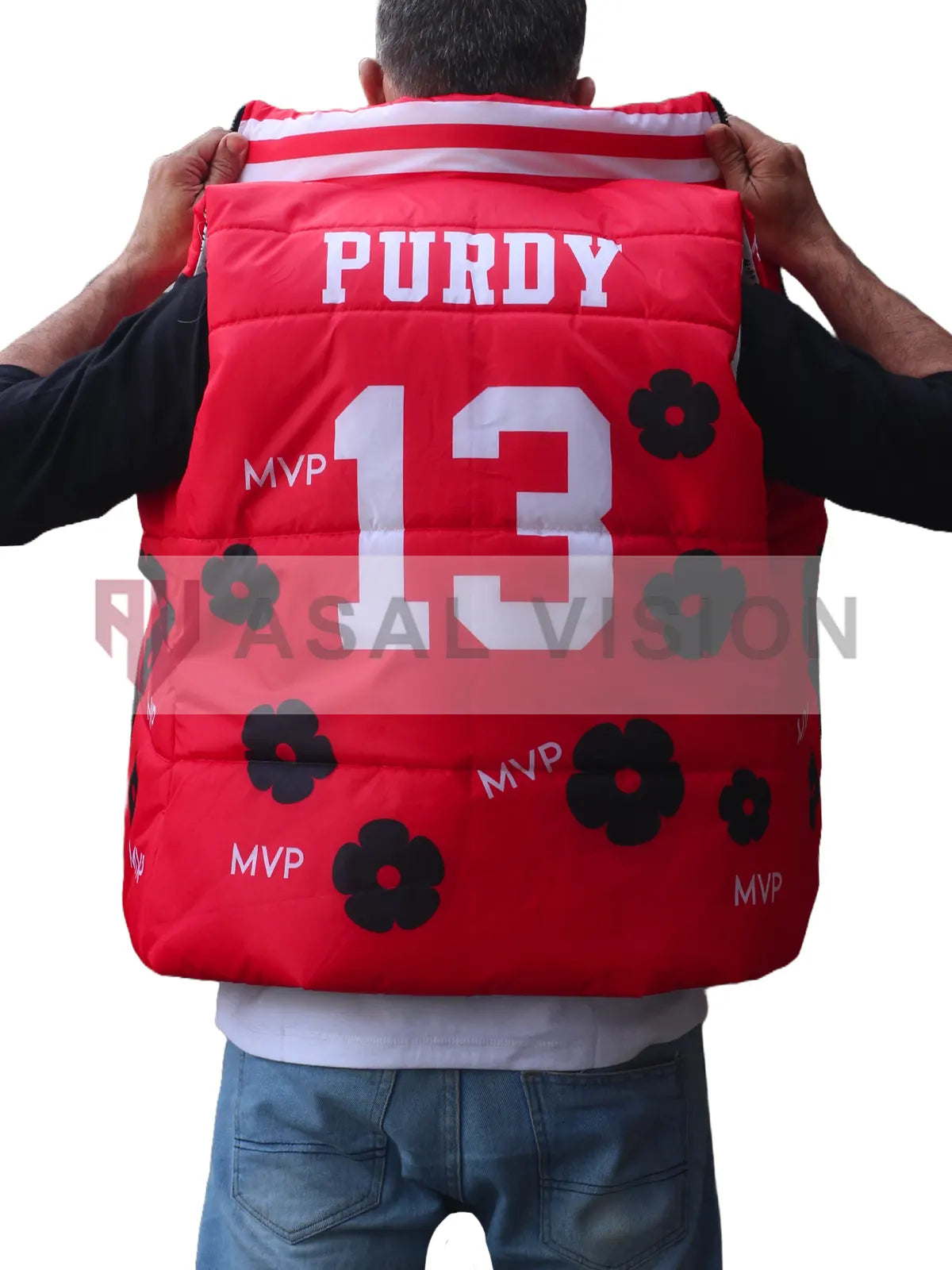 MVP Deebo Samuel Brock Purdy Red Puffer Vest