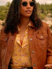Kylie Bunbury Big Sky Season 3 Brown Leather Jacket