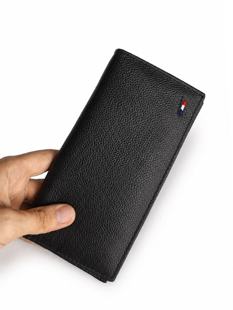 Bulk Black Long Cow Leather Wallet (50 Pcs)
