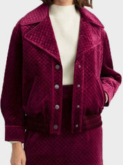 Emily In Paris Lily Collins Maroon Jacket