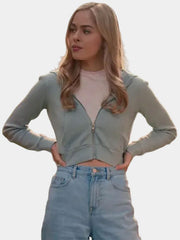 Lizzie Virgin River Season 4 Grey Cropped Hoodie