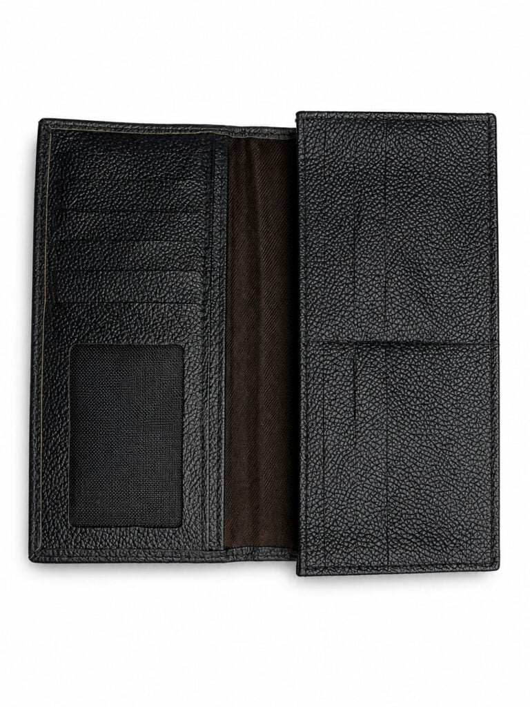 Bulk Black Long Cow Leather Wallet (50 Pcs)
