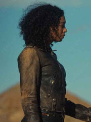 Wingwomen 2023 Manon Bresch Distressed Biker Leather Jacket