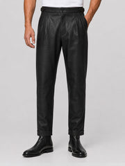Marlowe Black Leather Gurkha Pants