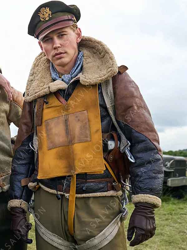 Masters Of The Air Austin Butler Shearling Leather Jacket