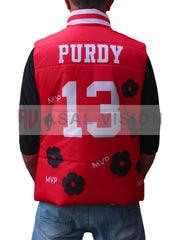 MVP Deebo Samuel Brock Purdy Red Puffer Vest
