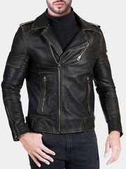 Draylen Vintage Genuine Leather Biker Jacket