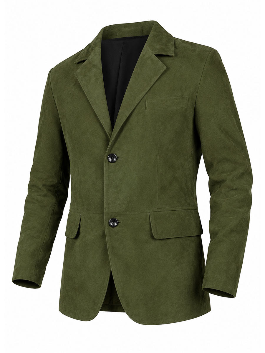 Iverson Olive Suede Blazer