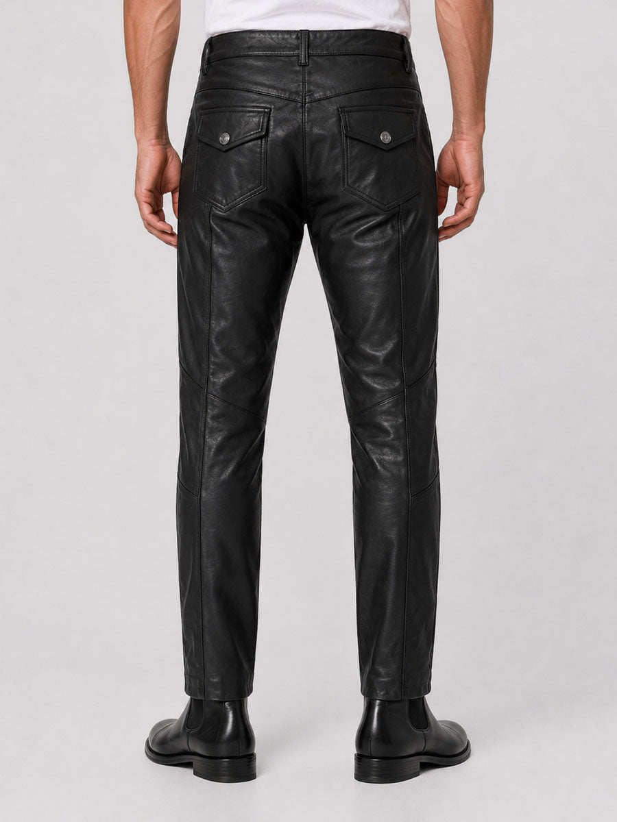 Evren Leather Cargo Pants