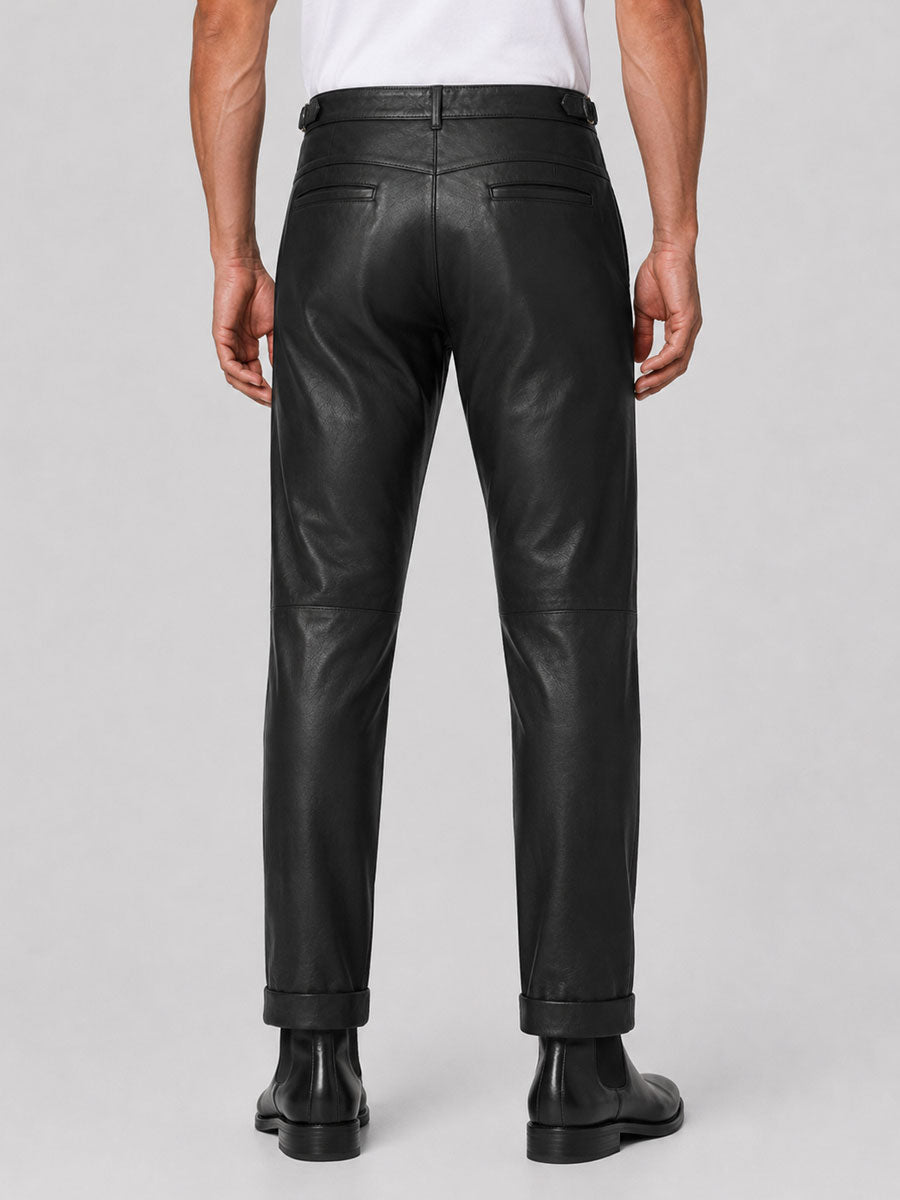 Marlowe Black Leather Gurkha Pants
