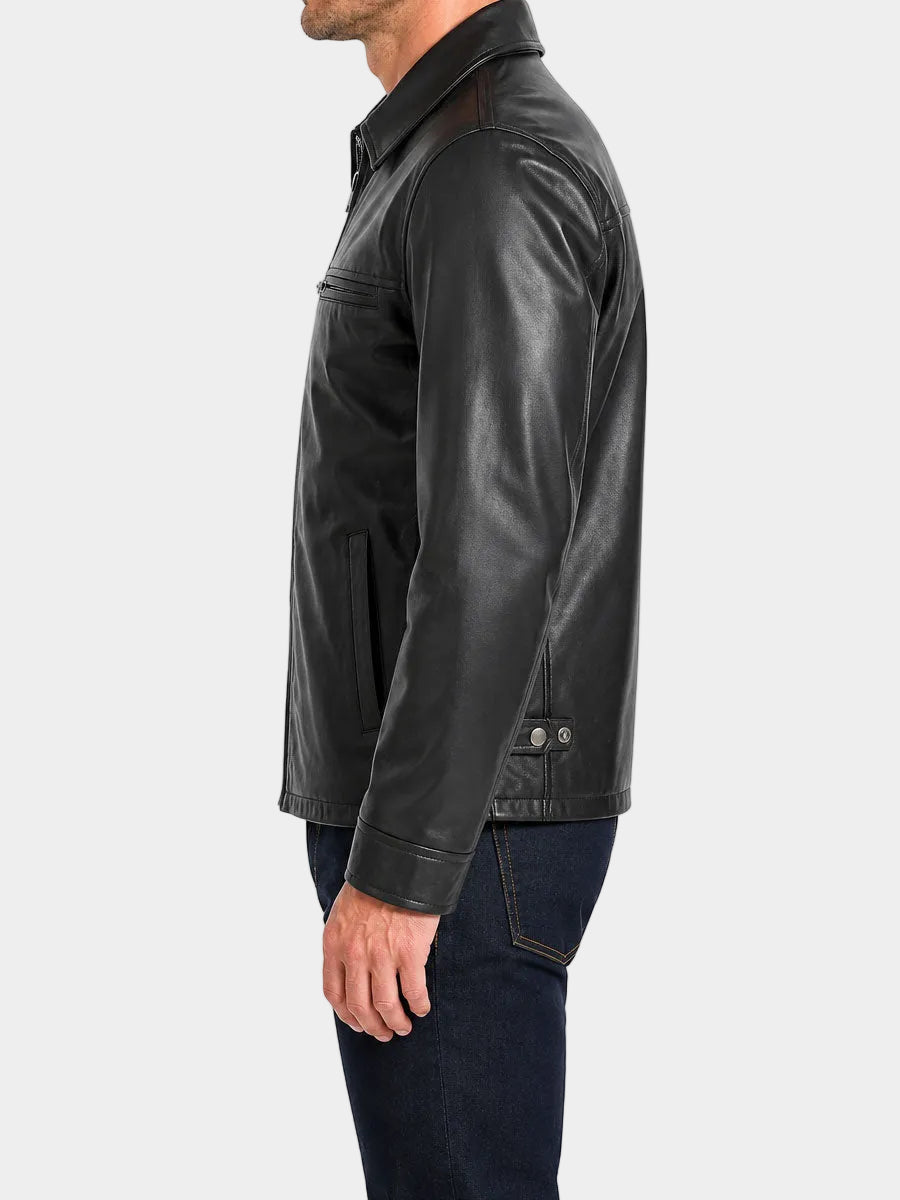 Coltrane Black Leather Jacket