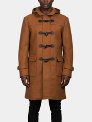 Men's Brown Duffle Wool Coat