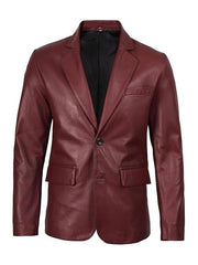 Panelist Burgundy Leather Blazer