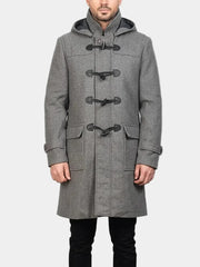 Men's Grey Duffle Wool Coat