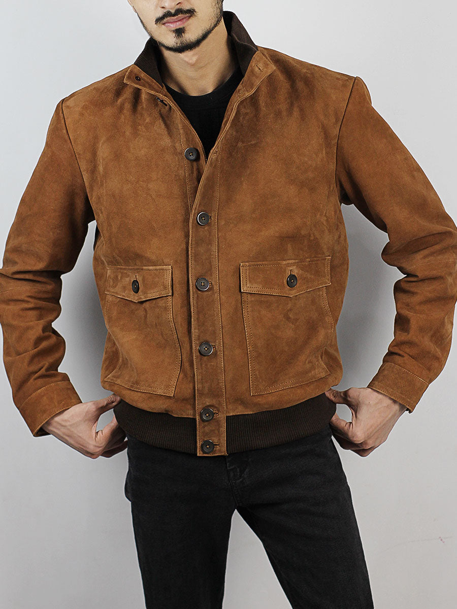Varkell Suede Bomber Jacket