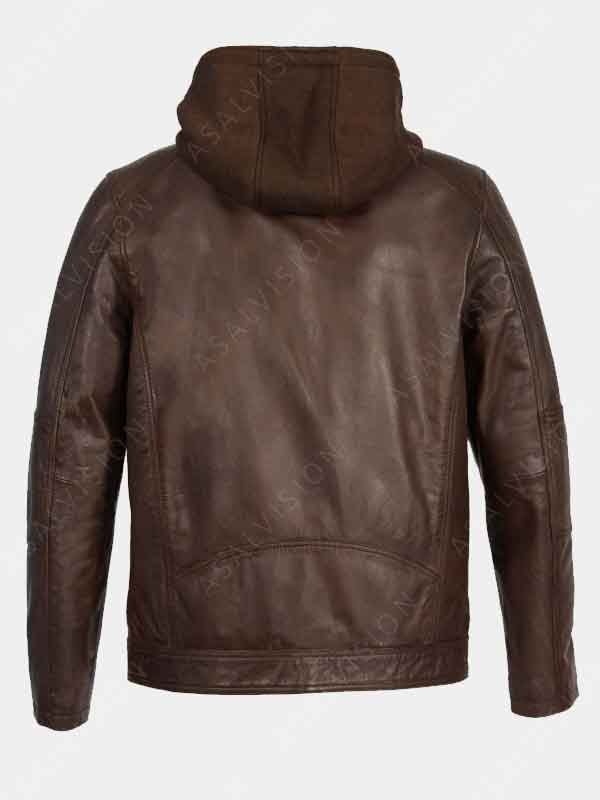 Tyler Brown Hooded Leather Jacket