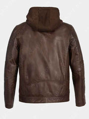 Tyler Brown Hooded Leather Jacket