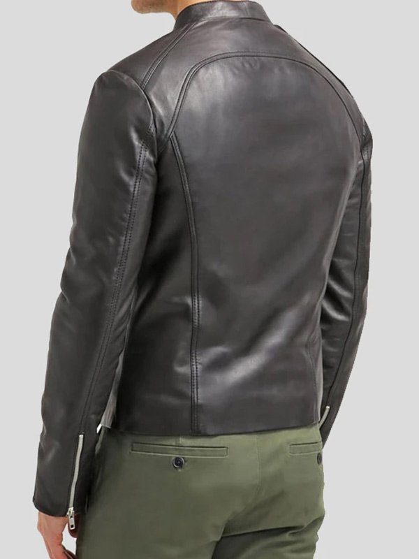 Men's Slim Fit Leather Biker Jacket