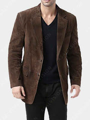 Mens Chocolate Brown Vintage Suede Blazer