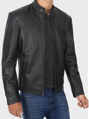 Men's Black Cowhide Leather Jacket