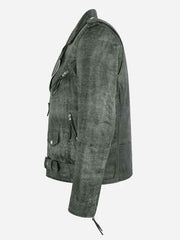Joshua Grey Vintage Distressed Biker Leather Jacket