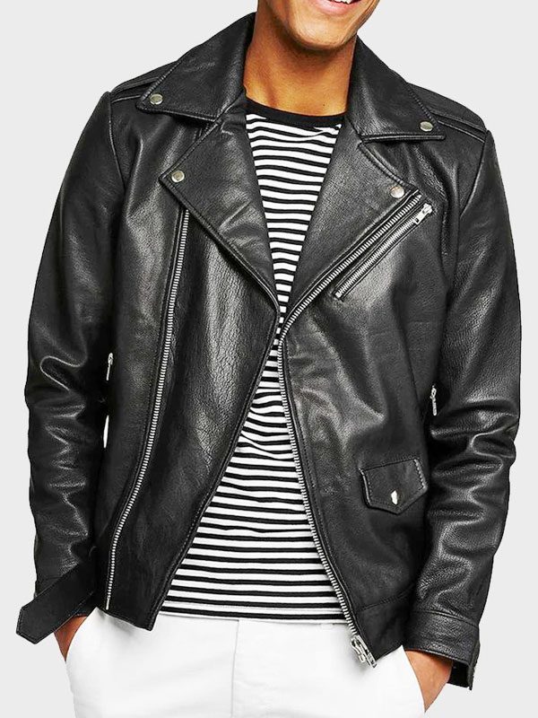 Thorwyn Black Genuine Biker Leather Jacket