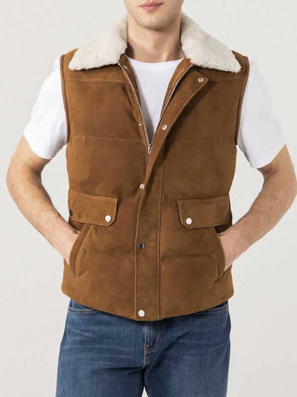 Suede Leather Vest For Men's