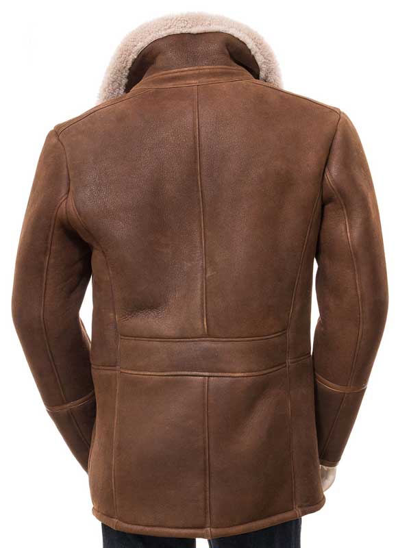 Kaelix Brown Leather Shearling Coat