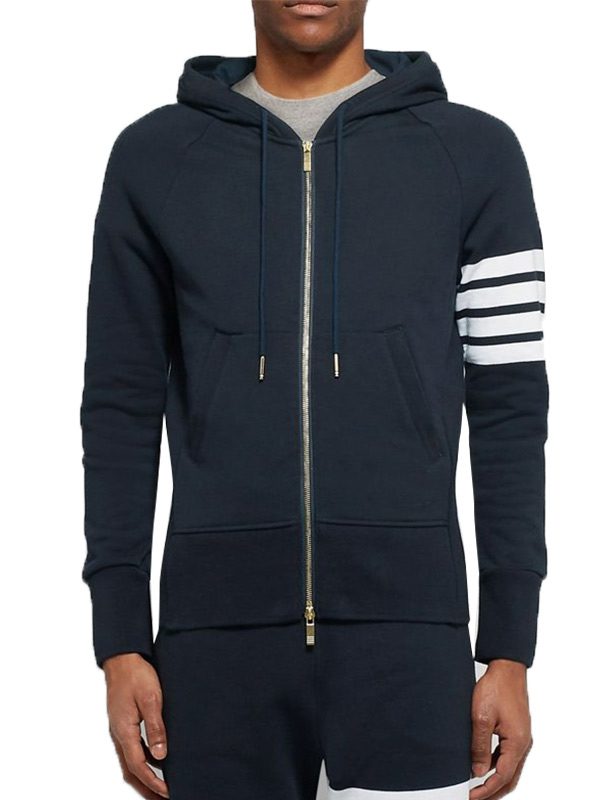 Mens Slim Fit Striped Hoodie