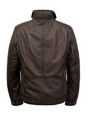 Gavin Mens Zip-Up Brown Leather Jacket